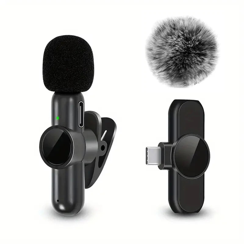 Wireless Lavalier Microphone | Noise Reduction Mini Mic for iPhone & USB-C