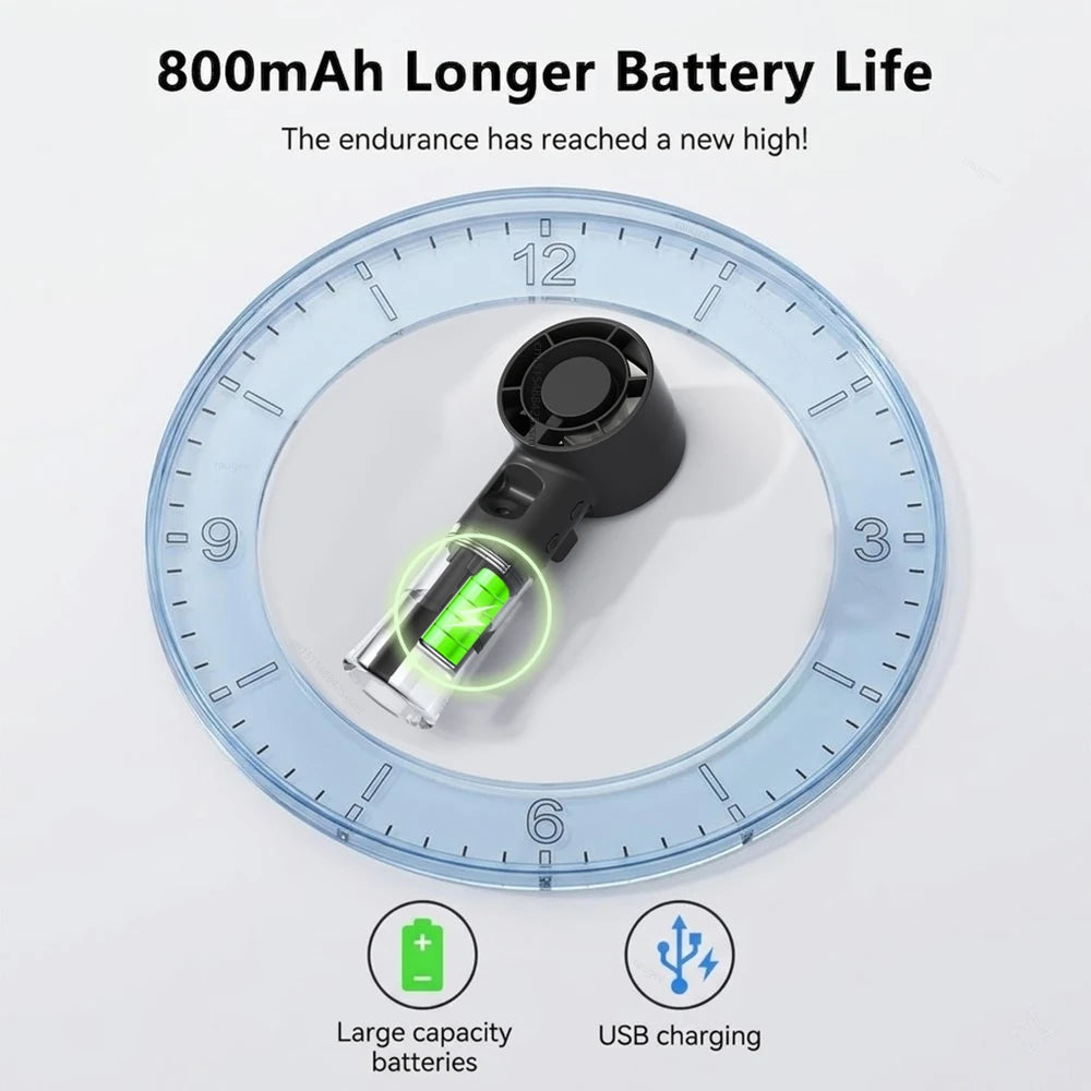 Portable Handheld Turbo Mist Fan – USB Rechargeable Cooling Fan