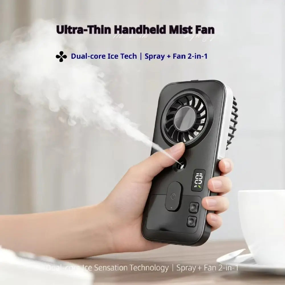 Portable Mini Handheld Mist Fan – Rechargeable Cooling Fan with Water Spray
