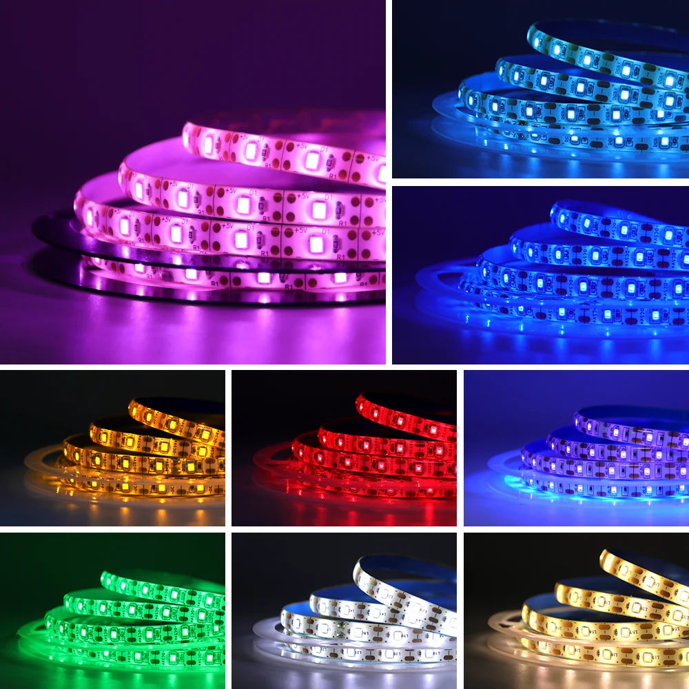 DC 5V USB LED Strips AA Batteries Powered 2835 Led Strip Light TV Background Lighting Tape Home Decor Lamp 0.5M 1M 2M 3M 4M 5M