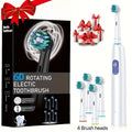 Electric Toothbrush Rotary Rechargeable Electric Toothbrush for Adults Rotating Electric Toothbrushes with 8 Soft Brush Heads