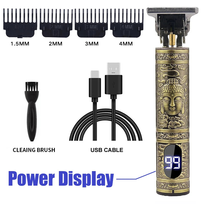 T9 Vintage Cordless Hair Trimmer | Professional Beard & Hair Clipper