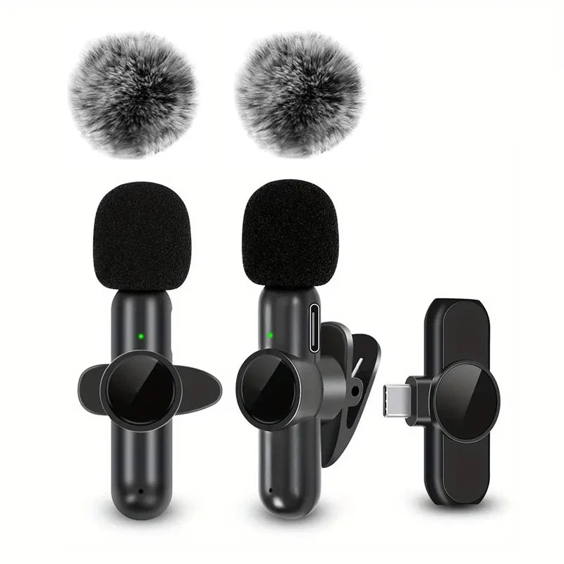 Wireless Lavalier Microphone | Noise Reduction Mini Mic for iPhone & USB-C