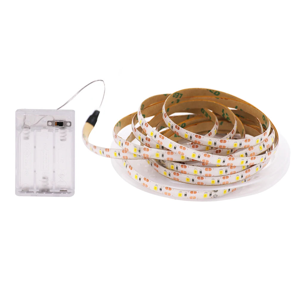 DC 5V USB LED Strips AA Batteries Powered 2835 Led Strip Light TV Background Lighting Tape Home Decor Lamp 0.5M 1M 2M 3M 4M 5M