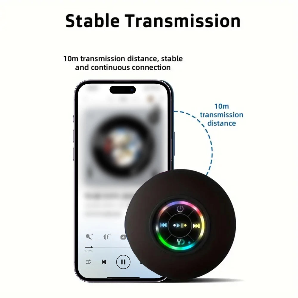Portable Bluetooth Shower Speaker | Waterproof LED Wireless Speaker