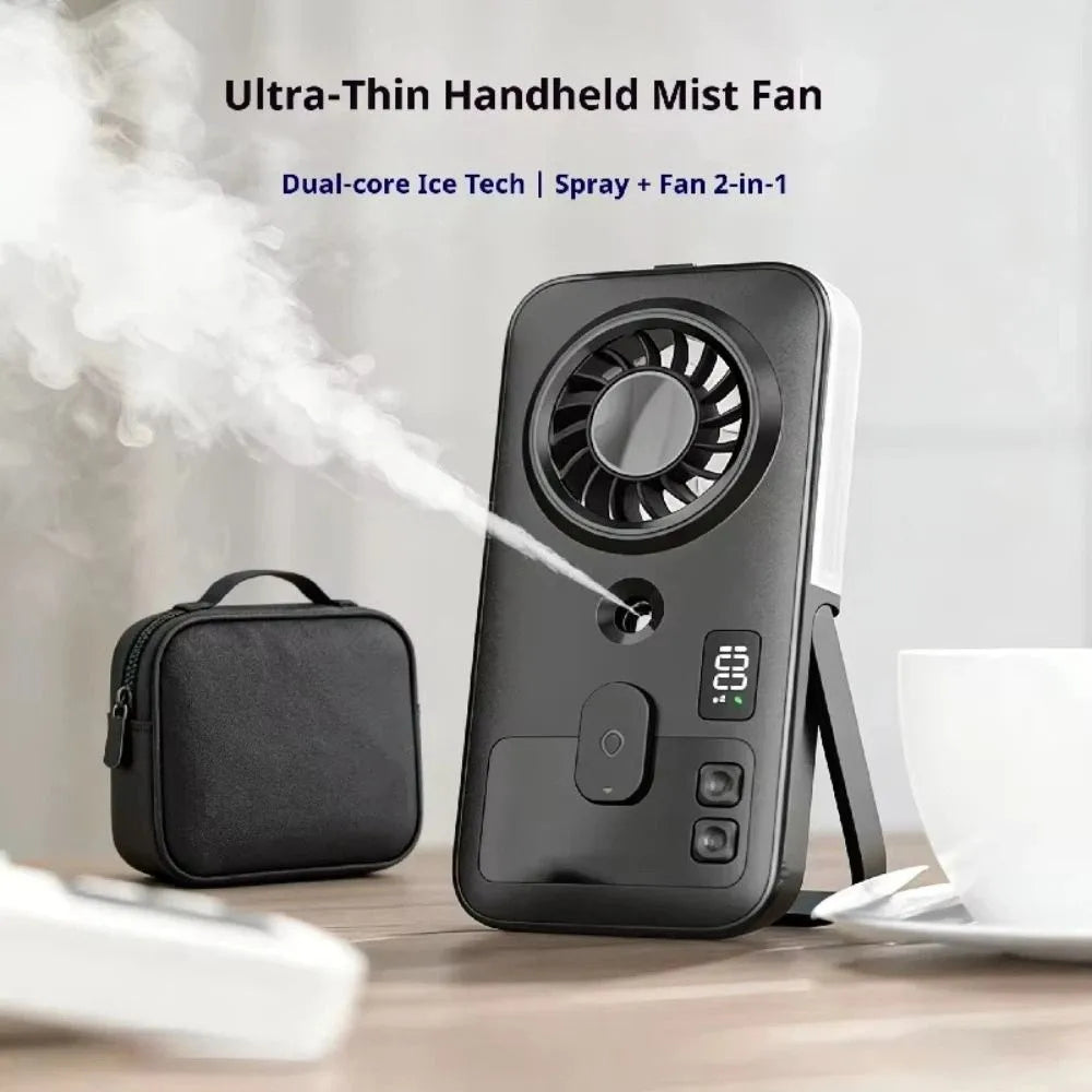 Portable Mini Handheld Mist Fan – Rechargeable Cooling Fan with Water Spray