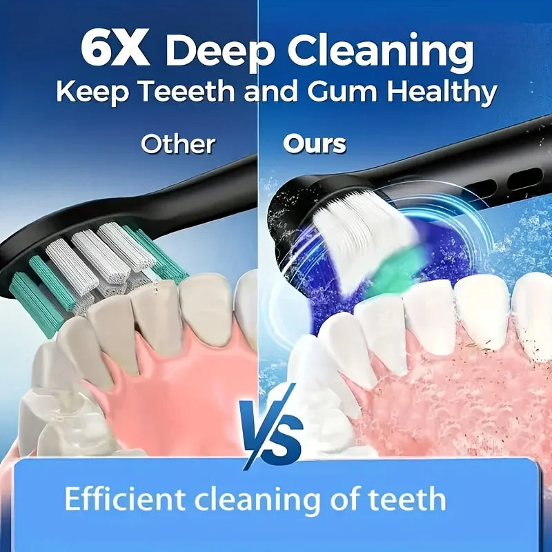 Electric Toothbrush Rotary Rechargeable Electric Toothbrush for Adults Rotating Electric Toothbrushes with 8 Soft Brush Heads