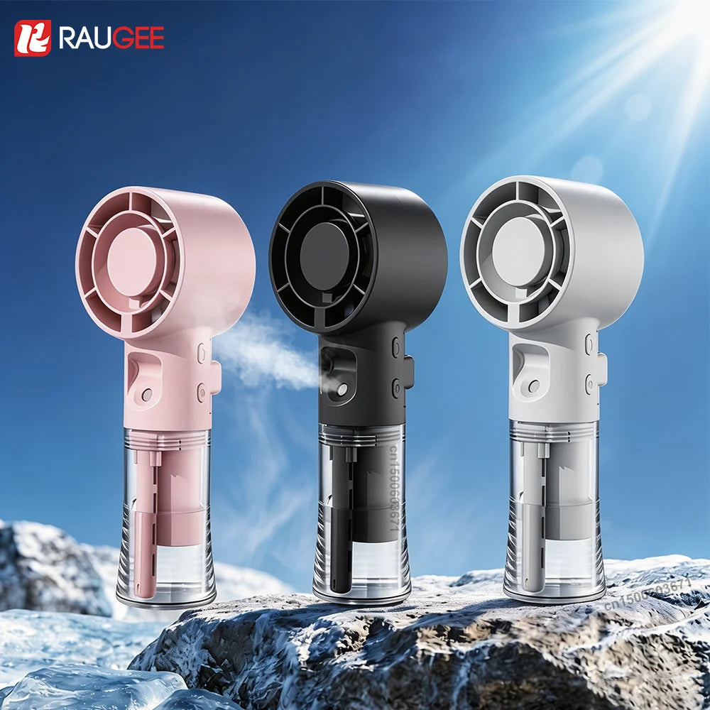 Portable Handheld Turbo Mist Fan – USB Rechargeable Cooling Fan
