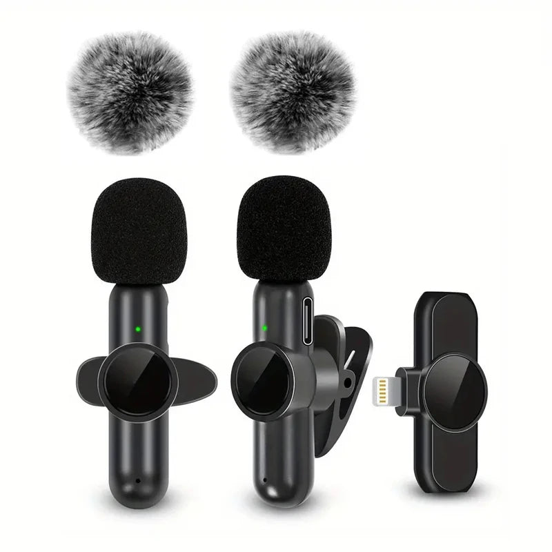 Wireless Lavalier Microphone | Noise Reduction Mini Mic for iPhone & USB-C