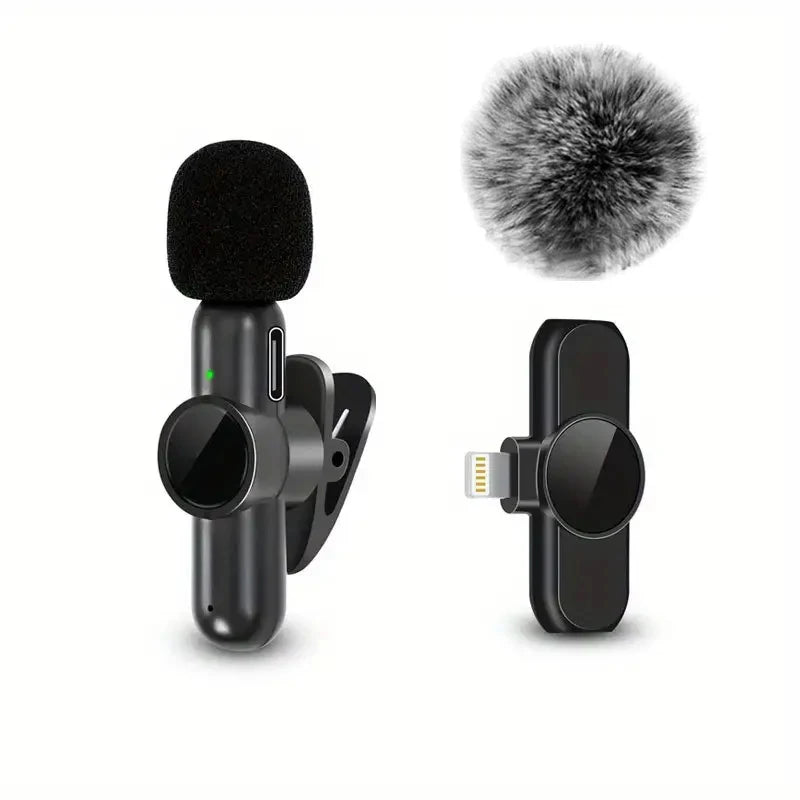 Wireless Lavalier Microphone | Noise Reduction Mini Mic for iPhone & USB-C