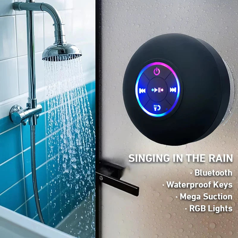 Portable Bluetooth Shower Speaker | Waterproof LED Wireless Speaker