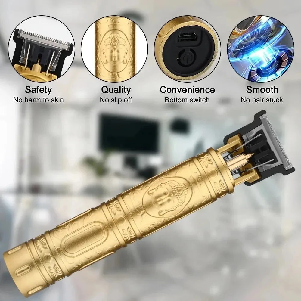 T9 Vintage Cordless Hair Trimmer | Professional Beard & Hair Clipper