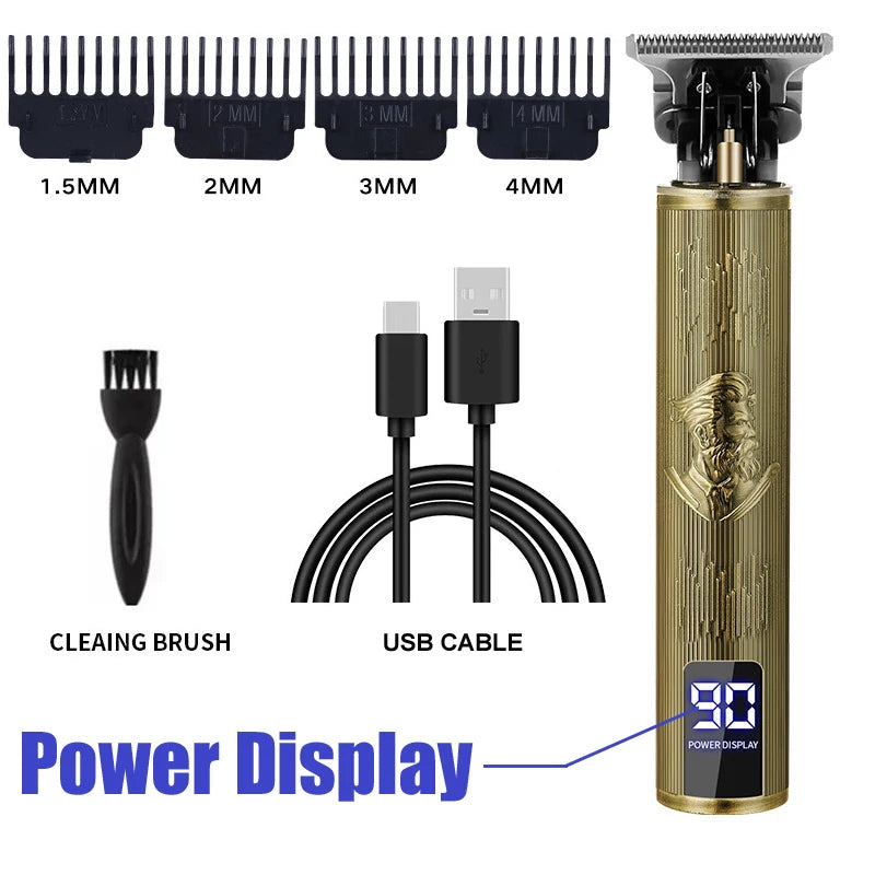 T9 Vintage Cordless Hair Trimmer | Professional Beard & Hair Clipper