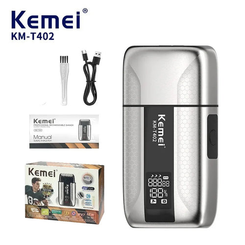 Kemei T402 Professional Foil Shaver | Cordless Rechargeable Electric Razor